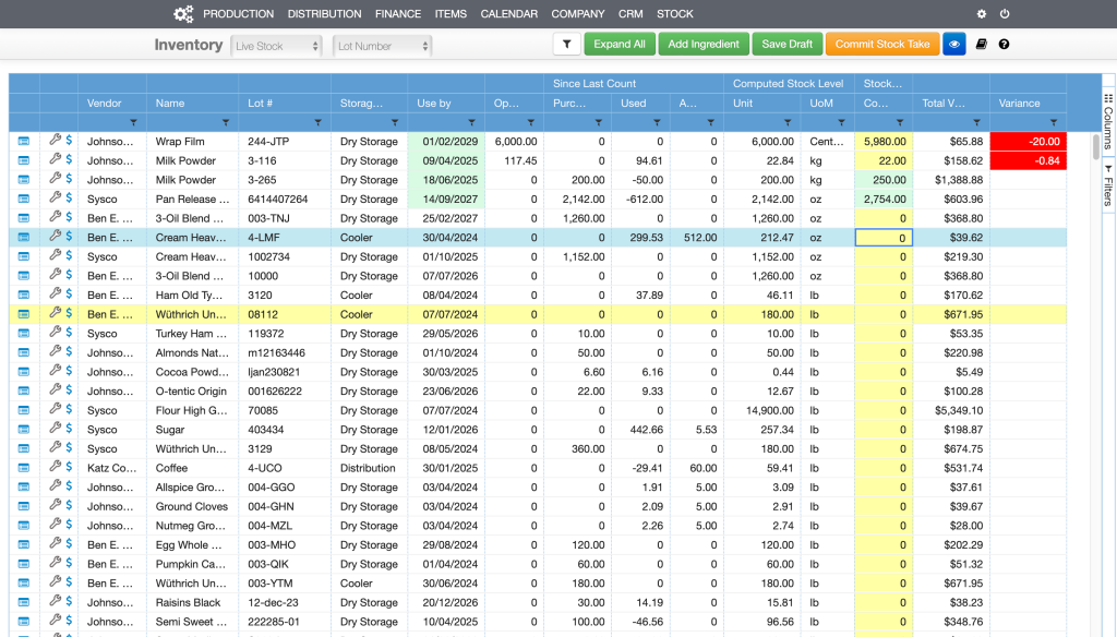 Inventory management software