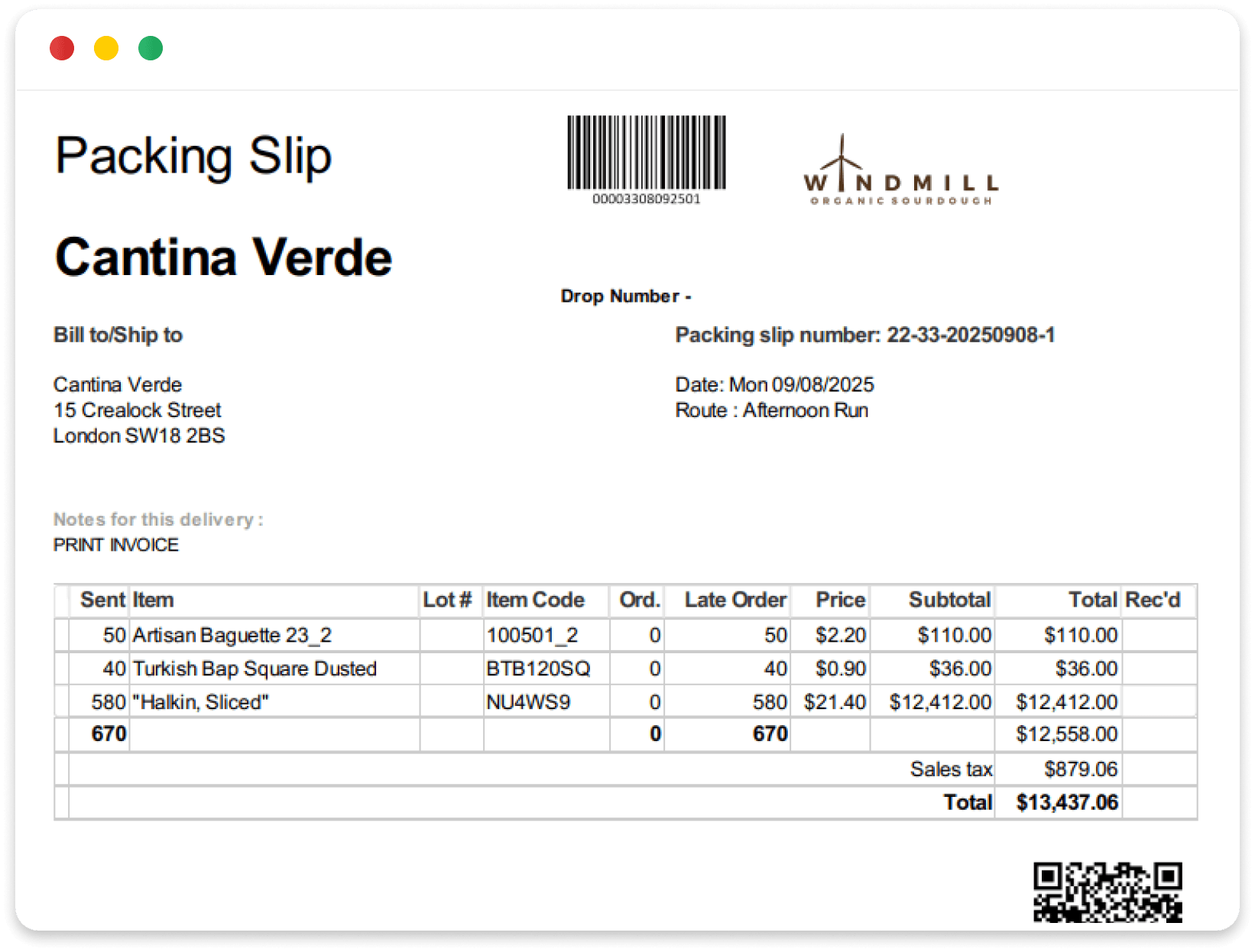 Packing Slip Template